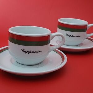 Cafe/Bistro Cappuccino Cups and Saucers Set